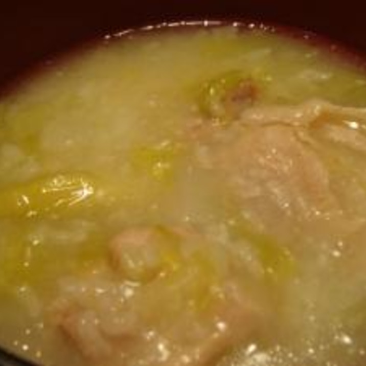 参鶏湯風もち米スープ 圧力鍋使用